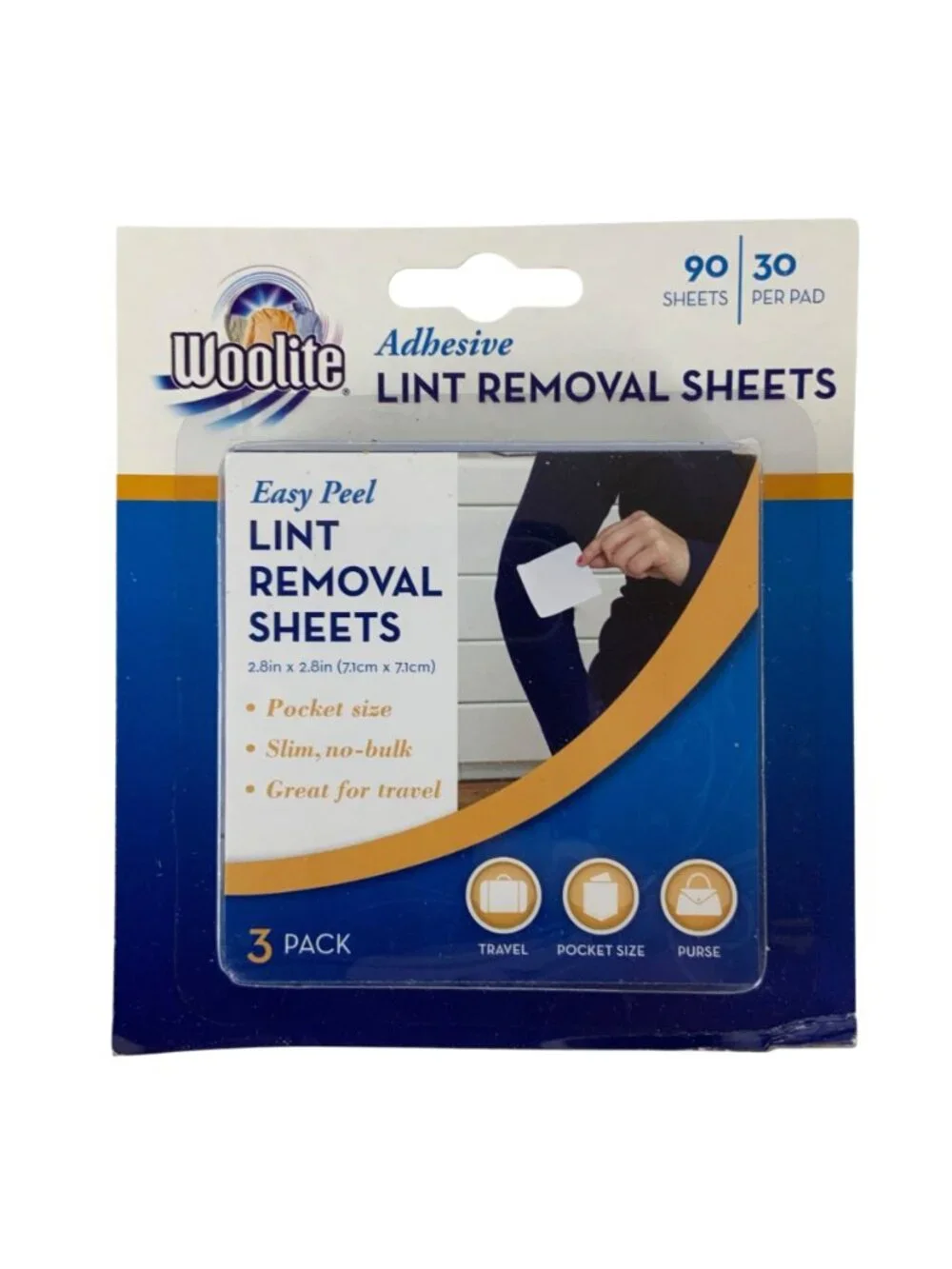 Woolite Adhesive Lint Removal Sheets 4-Pack 90 Sheets Each Pocket Size Travel